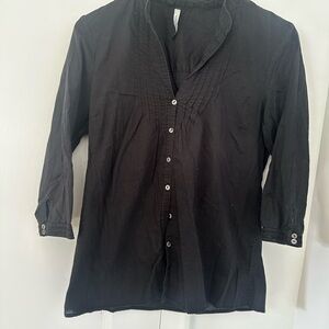 Akiabara Black Button-Up Blouse Shirt